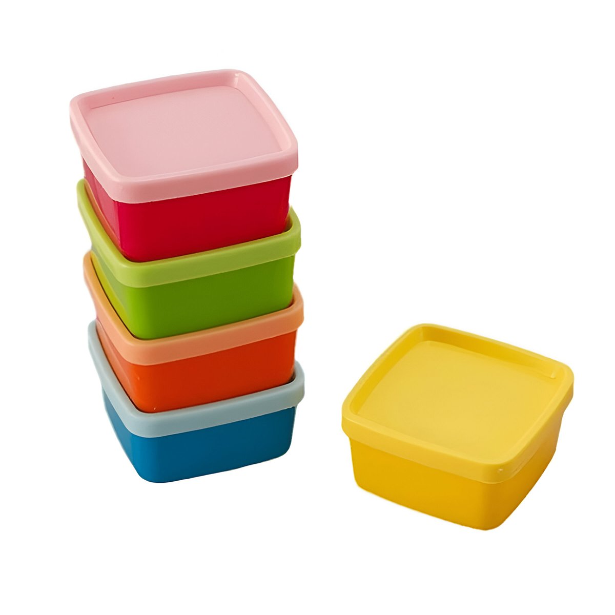 PACK4 CONTENEDORES MINI 6 PIEZAS CON TAPAS MULTICOLOR 6X3,5CM PARA FRUTAS Y+PAPEL REGALO - 3