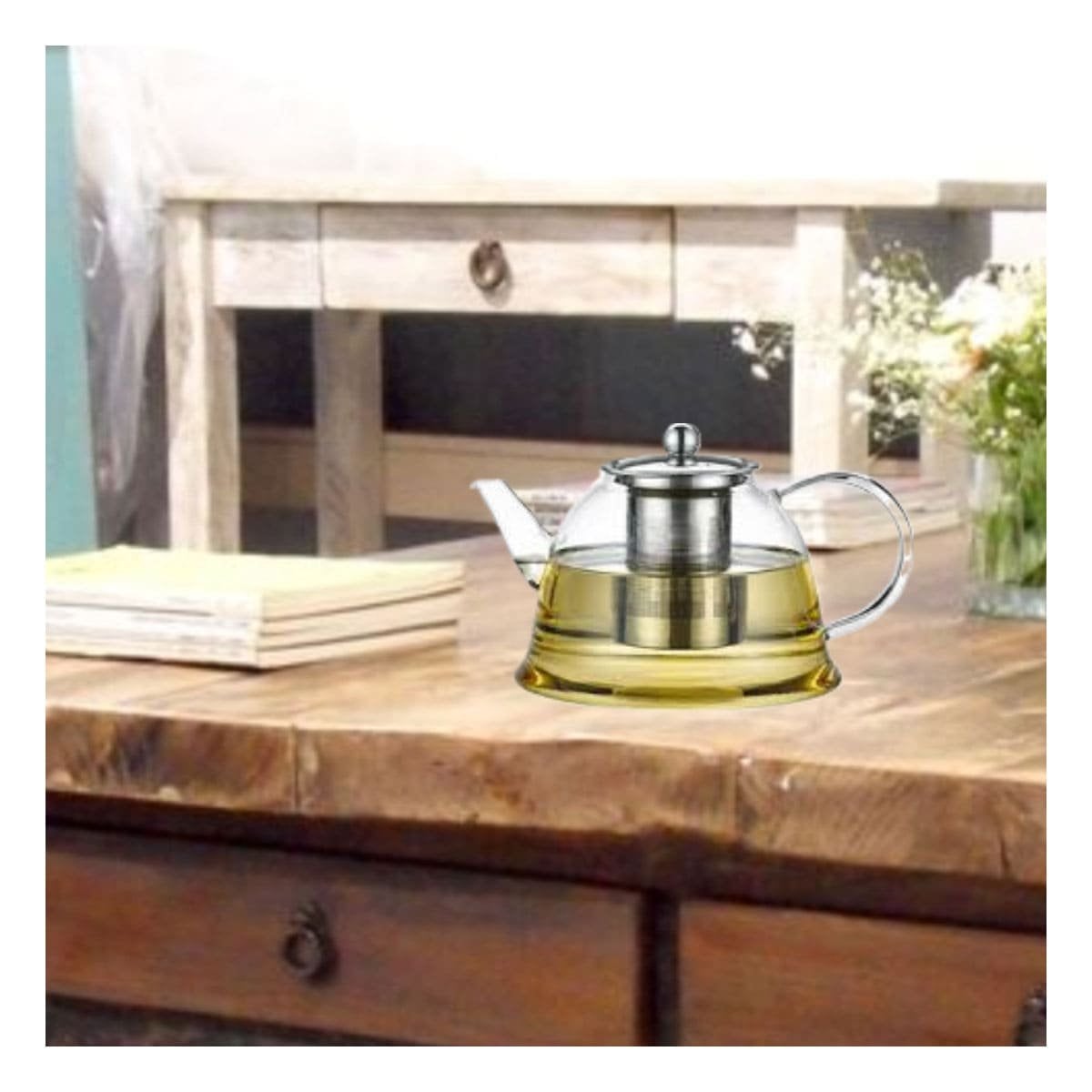 TETERA 1500ML EN BOROSILICATO Y ACERO CON ACABADO DE COLOR TRANSPARENTE YPOST IT - 3
