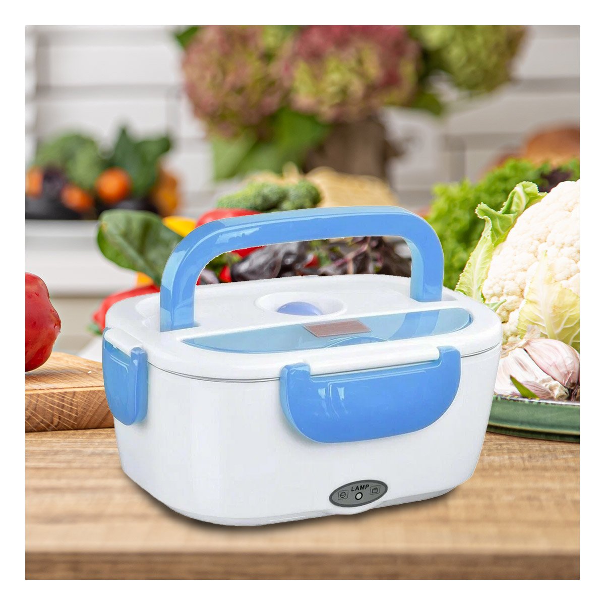 PACK4 CUBETA ELECTRICO IDEAL PARA PLATOS GRANDES Y COMIDAS FAMILIARES CELESTE YREGALO STICKER - 3
