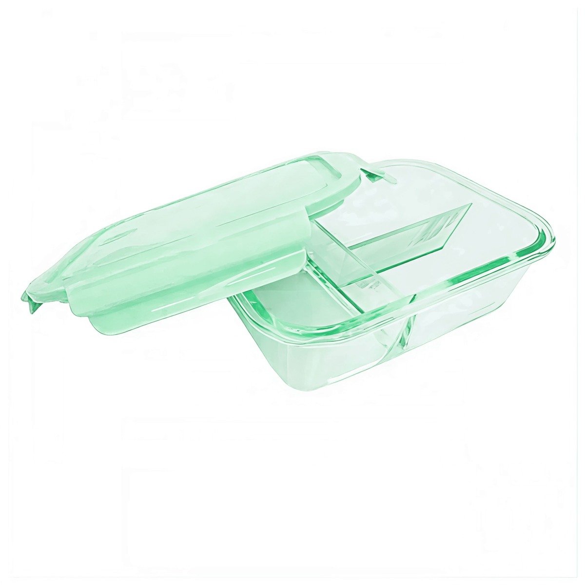 PACK6 CAJA DE COCINA EN VIDRIO VERDE CON 3 DIVISIONES COMODAS Y+REGALO STICKER - 2