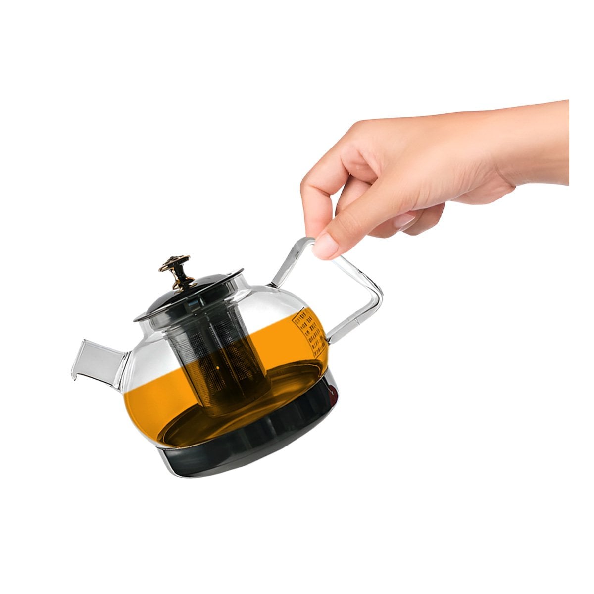 PACK6 INFUSOR DE INFUSION 1000ML COLOR TRANSPARENTE CON BOROSILICATO Y ACERO YREGALO STICKER - 2