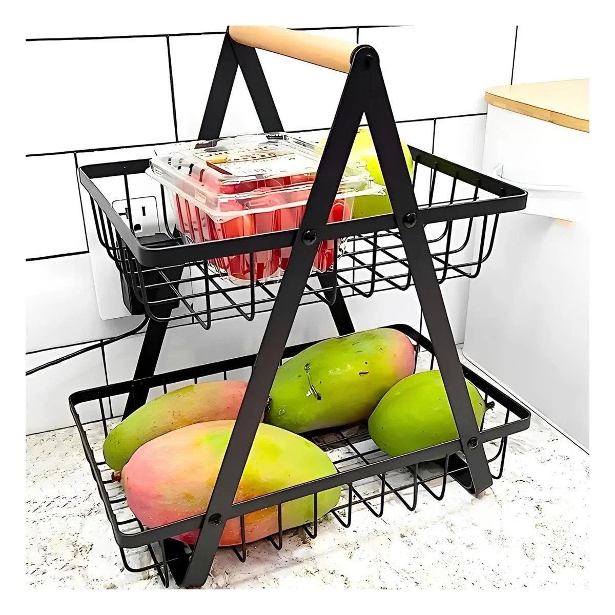 PACK2 ORGANIZADOR EN COLOR NEGRO 2 NIVELES CON SOPORTE TRIANGULAR Y+REGALO STICKER - 3