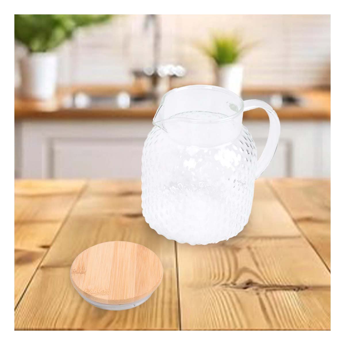 PACK6 ENVASE ELEGANTE CON TAPA DE MADERA PARA COCINA O COMEDOR TRANSPARENTE YPAPEL REGALO - 5