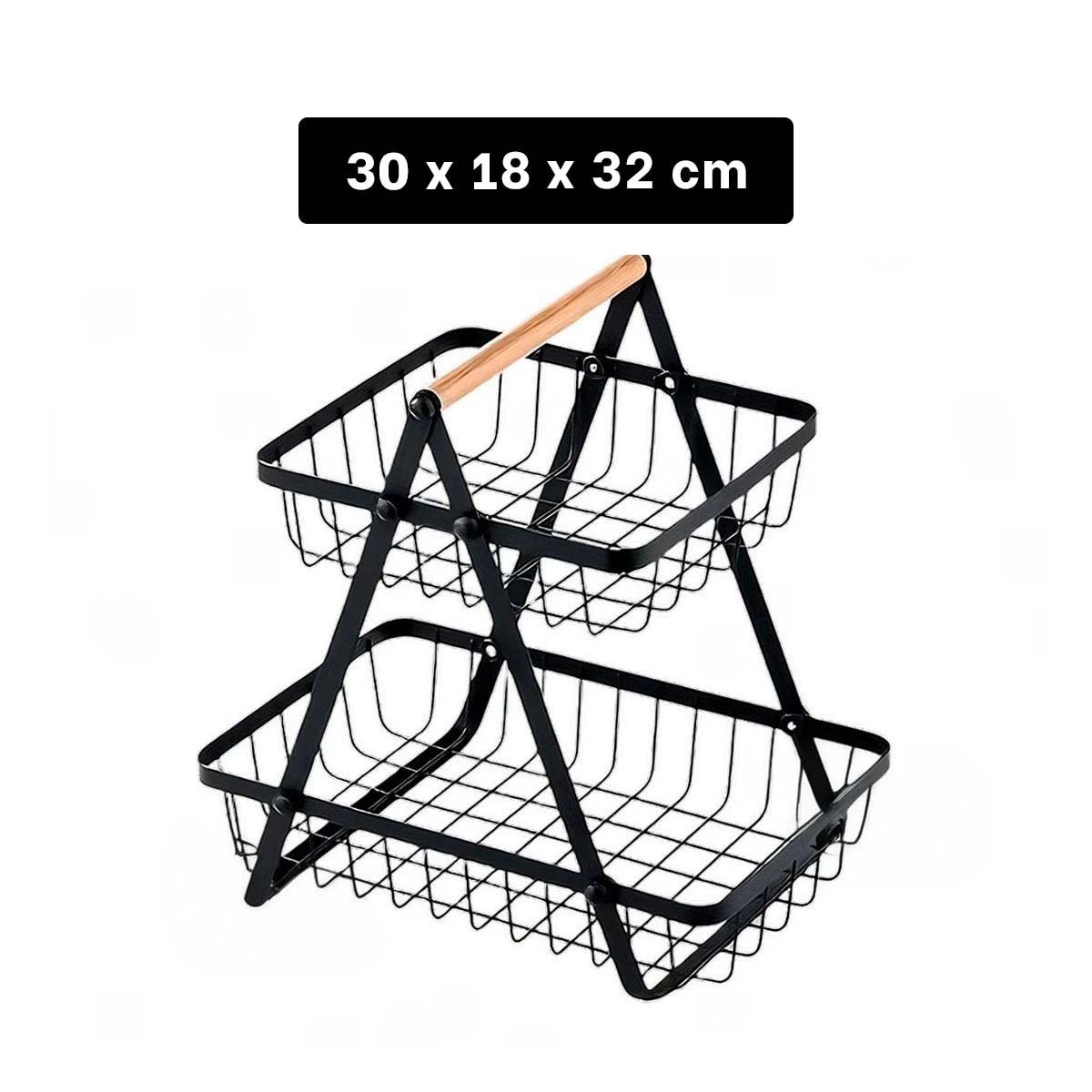 PACK6 CANASTILLA TRIANGULAR CON ACABADO NEGRO Y 2 NIVELES DE ACERO INOXIDABLE Y+PAPEL REGALO - 4