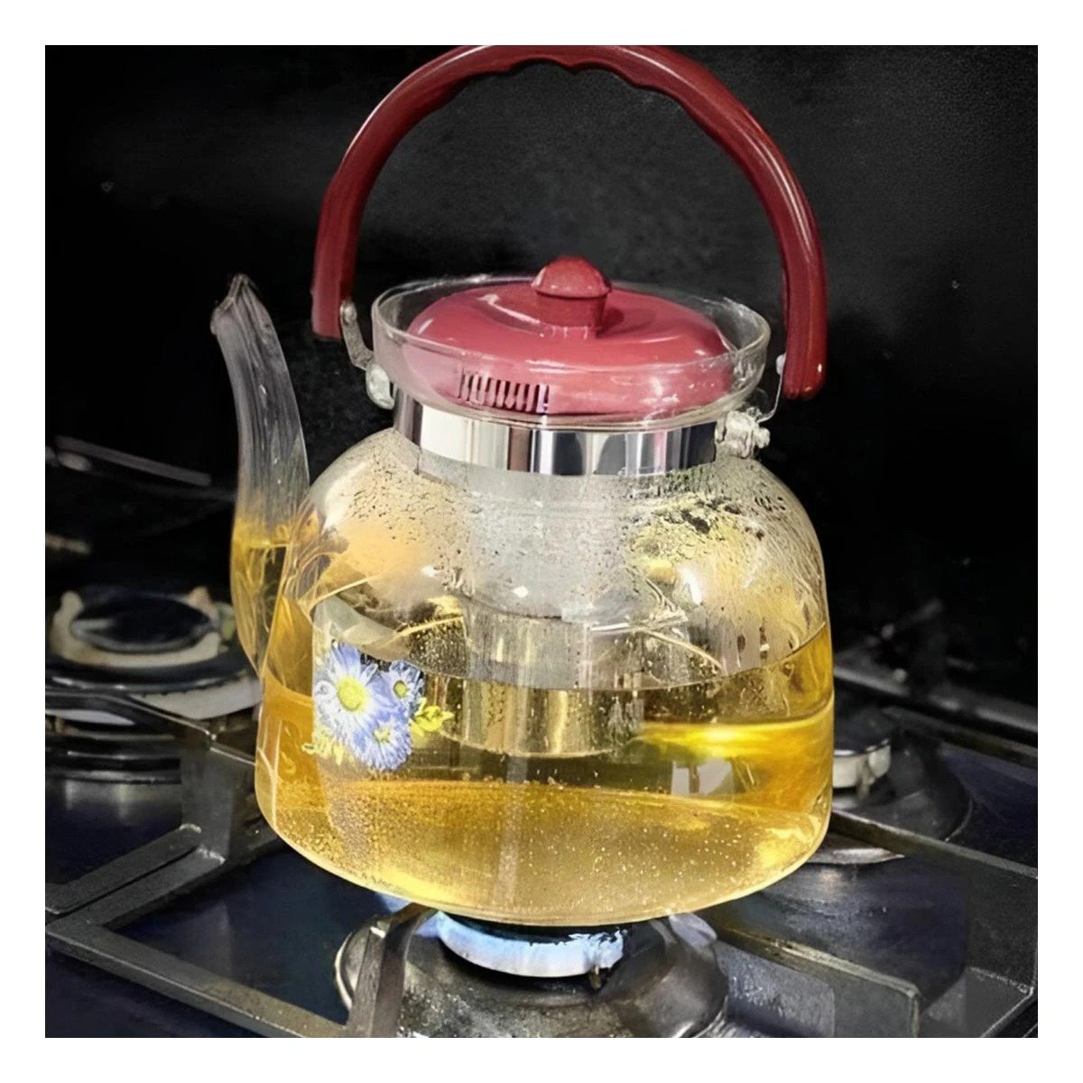 JARRA TRANSPARENTE CON TAPA GUINDA 850ML PARA ORGANIZACION DE TEA Y COFFEE EN COCINA - 5