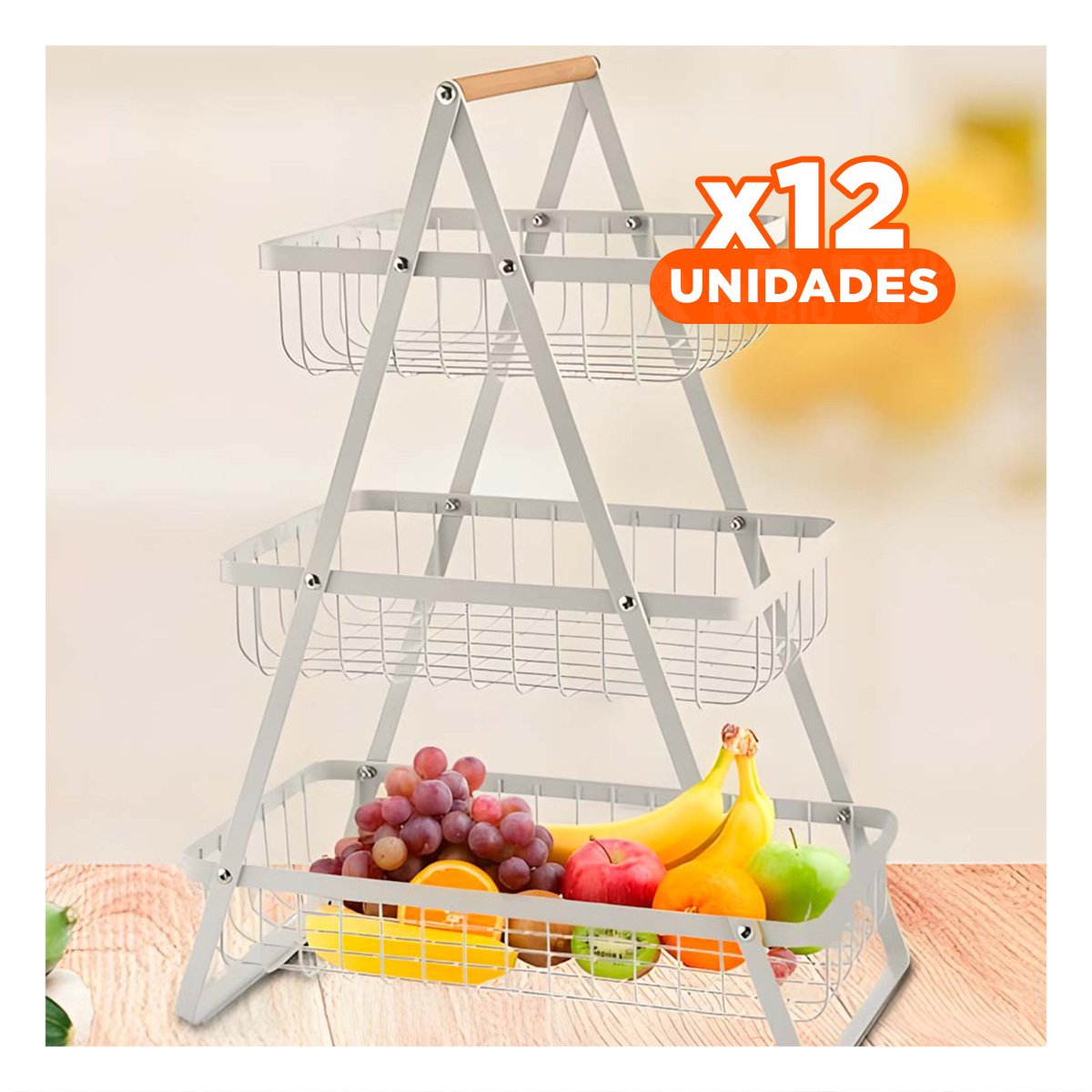 PACK2 SOPORTE TRIANGULAR 3 NIVELES BLANCO PRACTICO Y COMODO DE GUARDAR Y+REGALO STICKER - 1