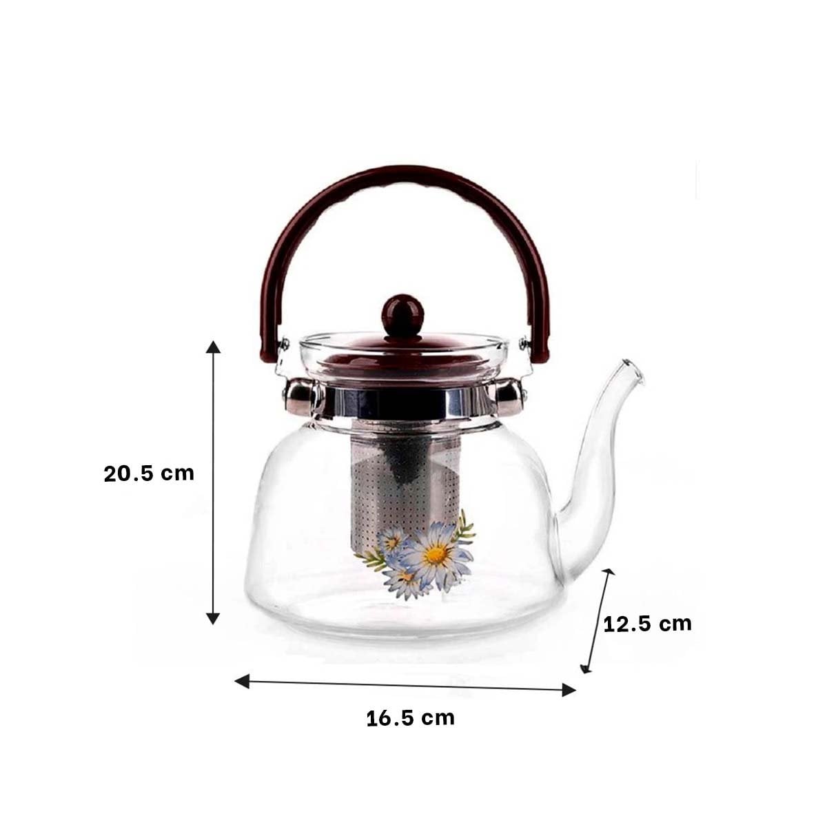 JARRA DE VIDRIO TRANSPARENTE 850ML CON TAPA GUINDA PARA ORDEN EN ENCIMERA Y+PAPEL REGALO - 4