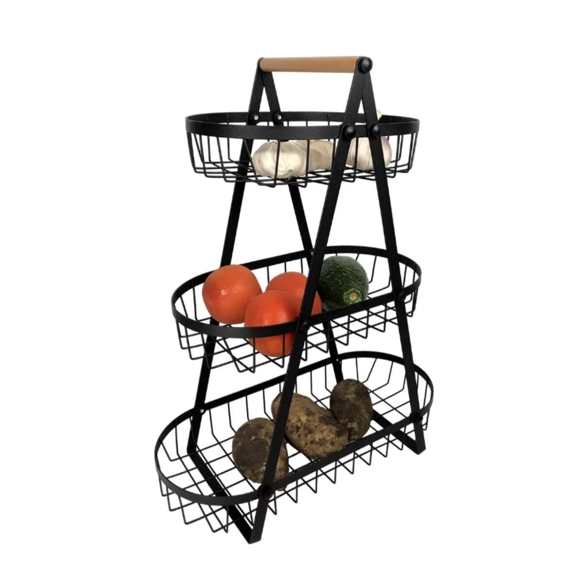PACK6 CENTRO DE MESA PARA ORGANIZAR FRUTAS Y DECORAR LA MESA NEGRO YREGALO STICKER - 2