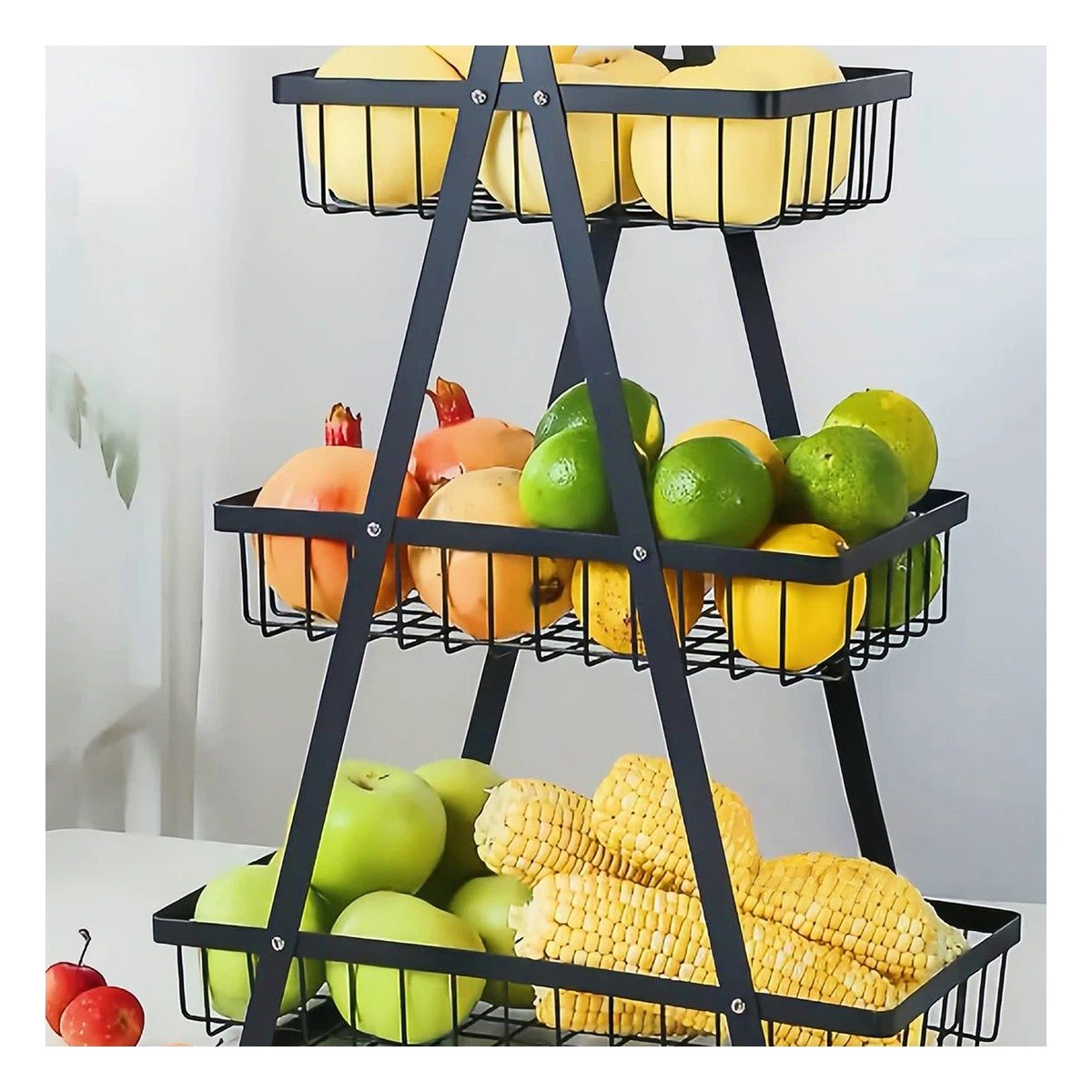 PACK2 ORGANIZADOR TRIANGULAR CON ACABADO NEGRO Y 3 NIVELES EN ACERO INOXIDABLE - 5