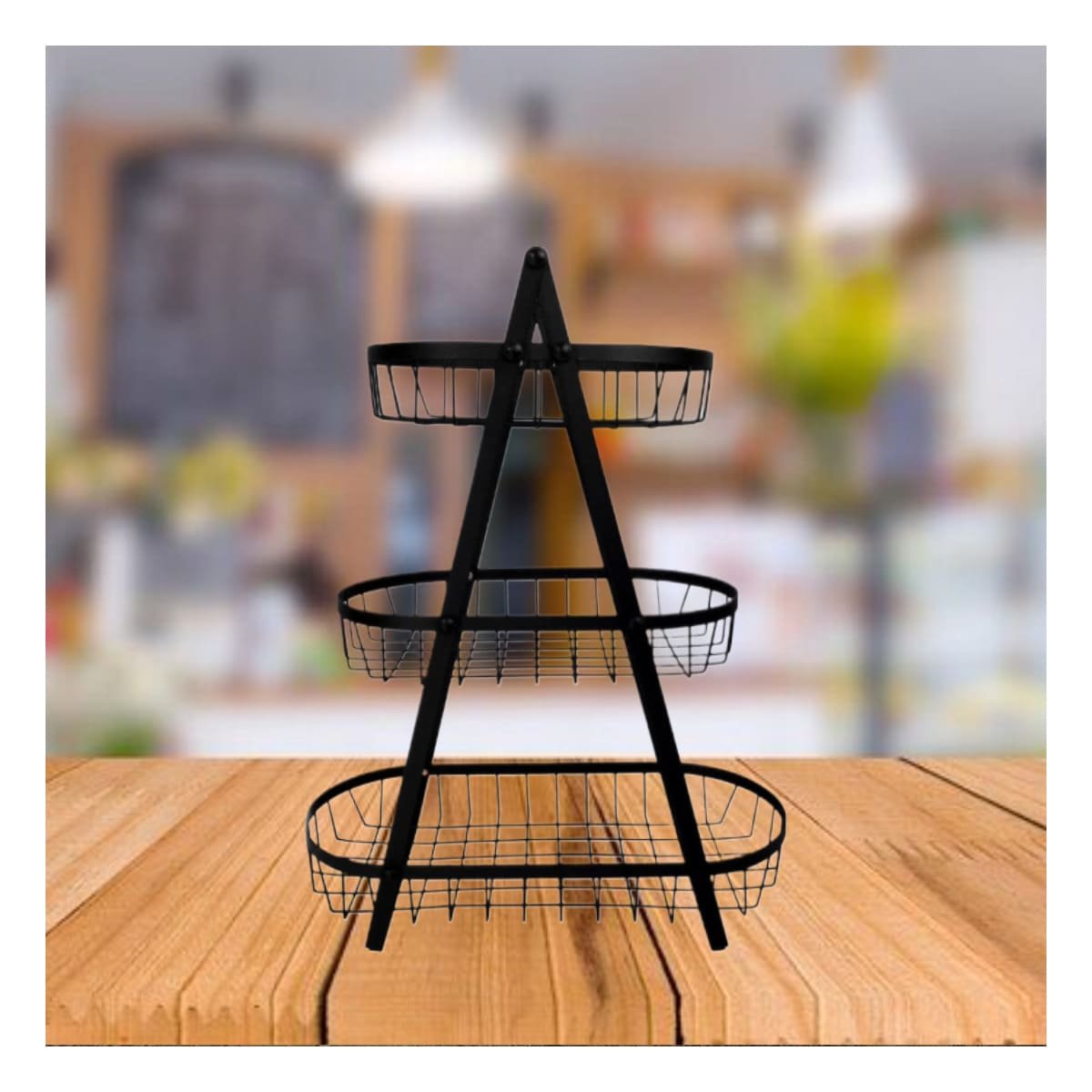 PACK6 CENTRO DE MESA TRIANGULAR PARA FRUTAS DURANTE REUNIONES NEGRO YPAPEL REGALO - 5