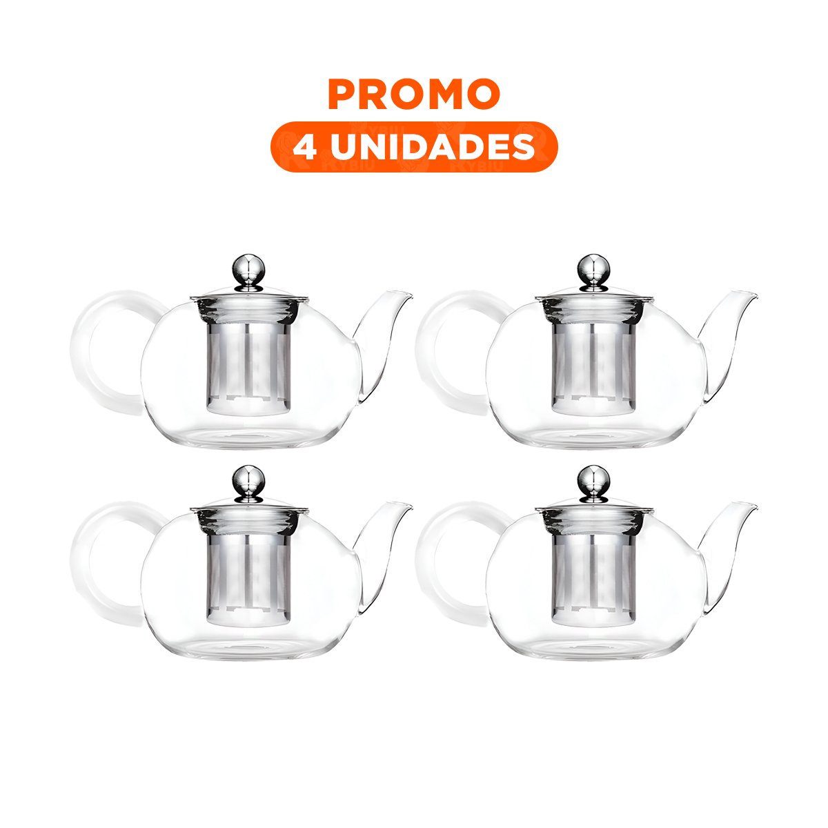 PACK4 JARRA 900ML EN BOROSILICATO Y ACERO CON PERFIL CIRCULAR TRANSPARENTE - 1