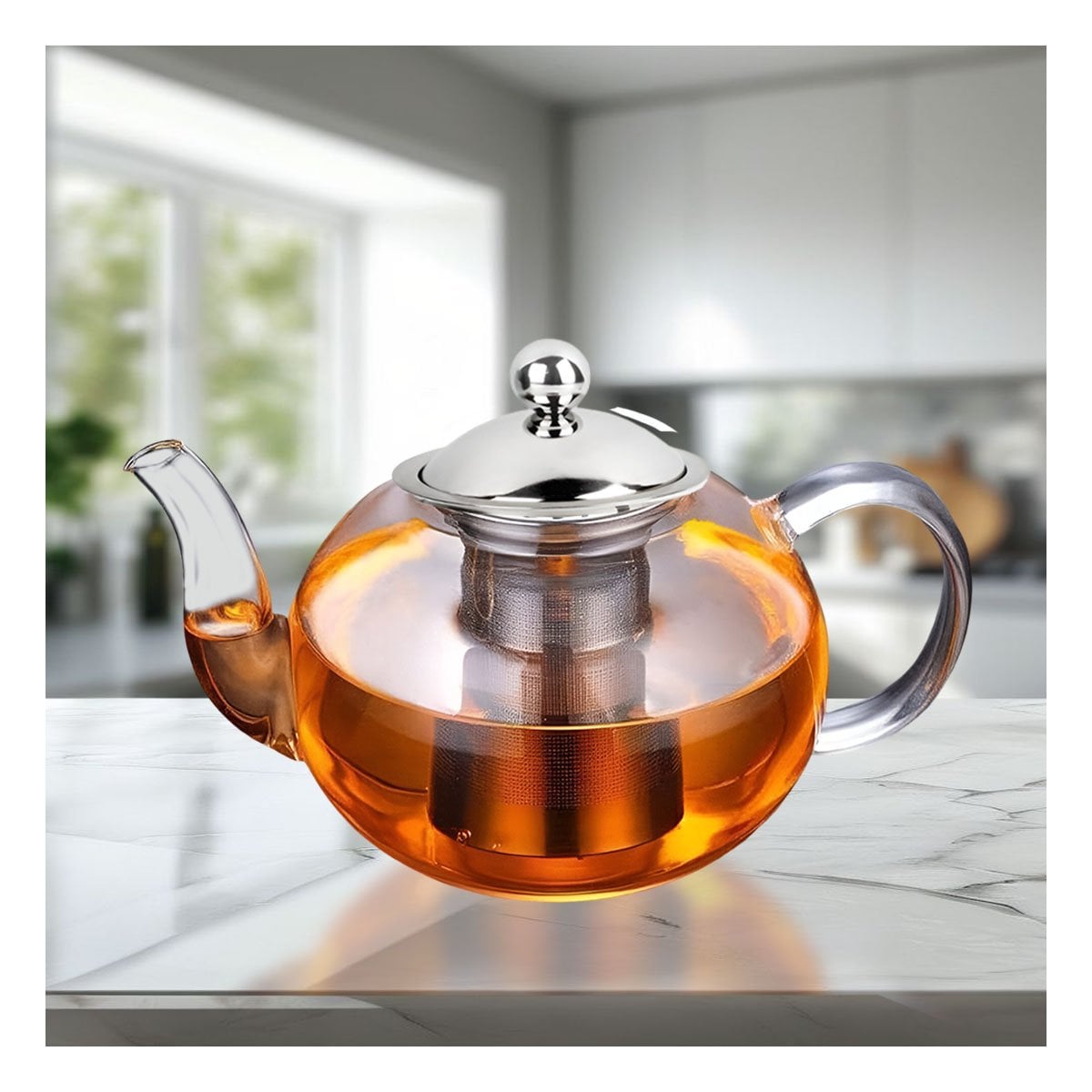 PACK4 JARRA 900ML EN BOROSILICATO Y ACERO CON PERFIL CIRCULAR TRANSPARENTE - 2