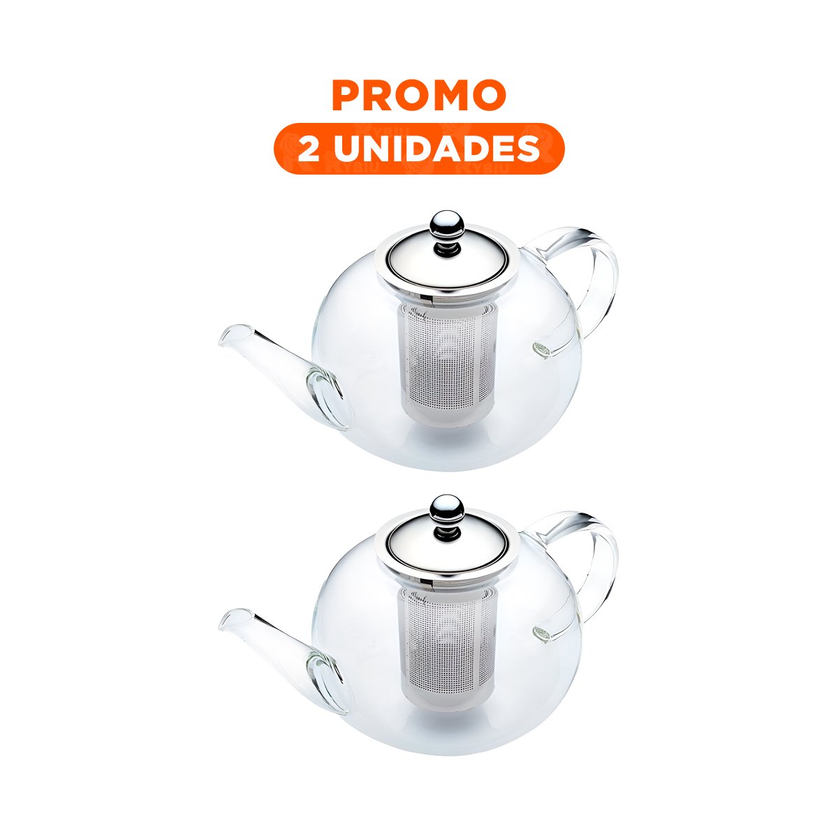 PACK2 JARRA CIRCULAR TRANSPARENTE DE 900ML EN BOROSILICATO Y ACERO YREGALO STICKER - 1