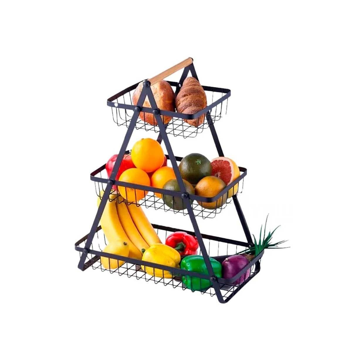 PACK2 ORGANIZADOR EN COLOR NEGRO 3 NIVELES CON SOPORTE TRIANGULAR Y+REGALO STICKER - 2