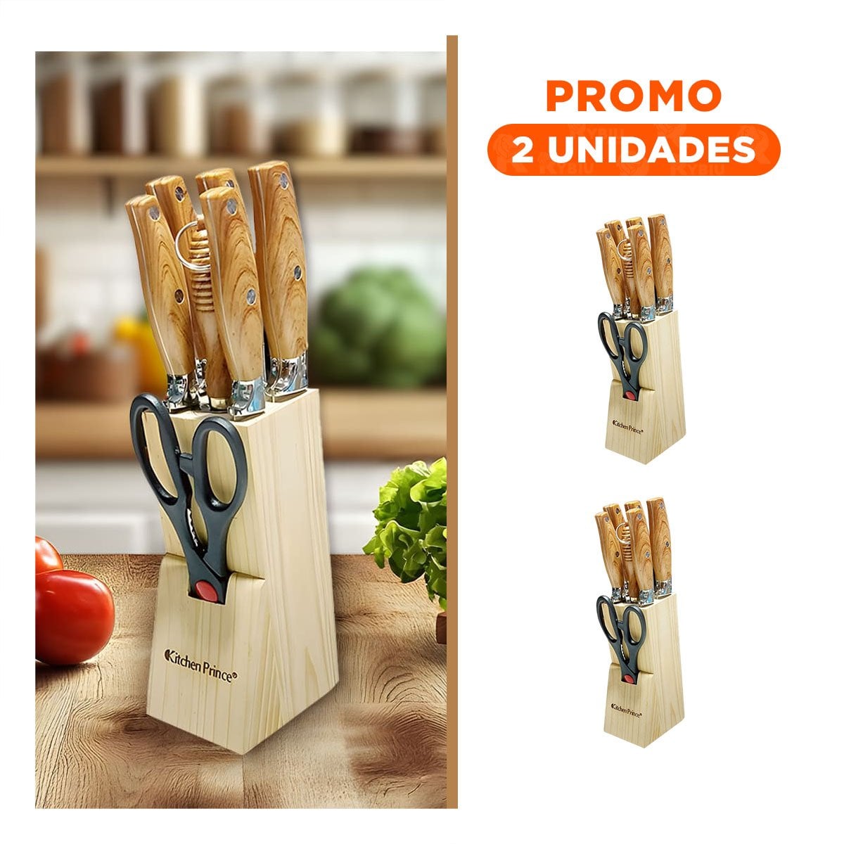 PACK2 PACK PROFESIONAL MANGO DE MADERA 8 PIEZAS Y+REGALO STICKER - 1