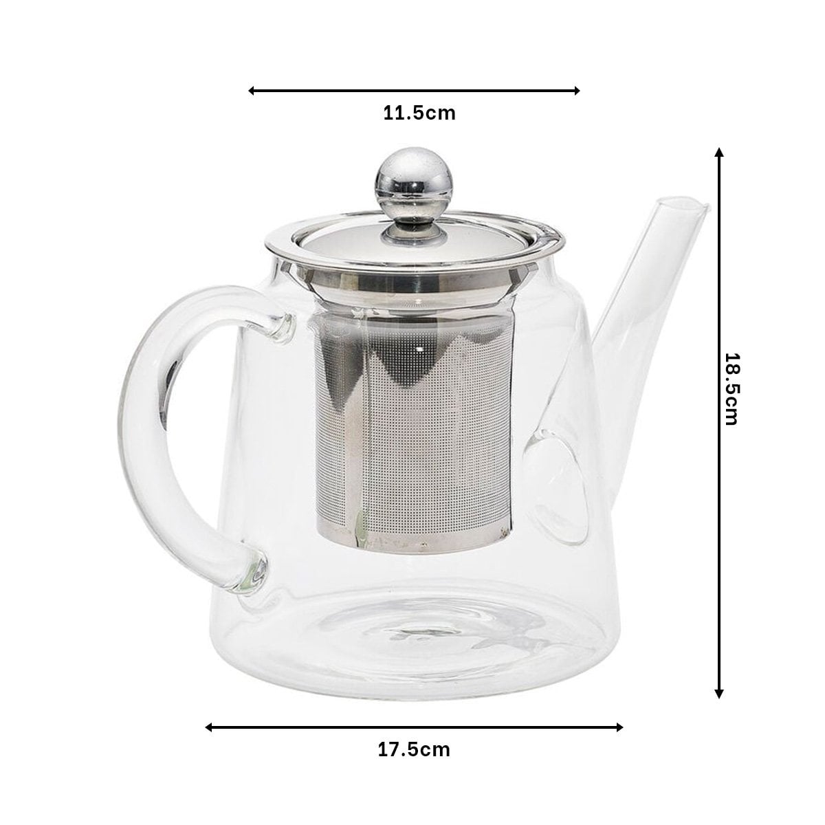 TETERA DE INFUSION 800ML TRANSPARENTE DE FLORES CON BOROSILICATO Y ACERO YPAPEL REGALO - 4