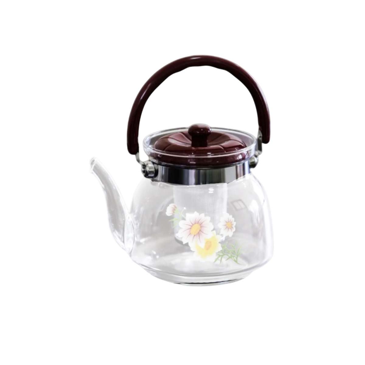 PACK6 TETERA TRANSPARENTE 1100ML CON TAPA GUINDA COMO PUNTO DECORATIVO Y+REGALO STICKER - 2