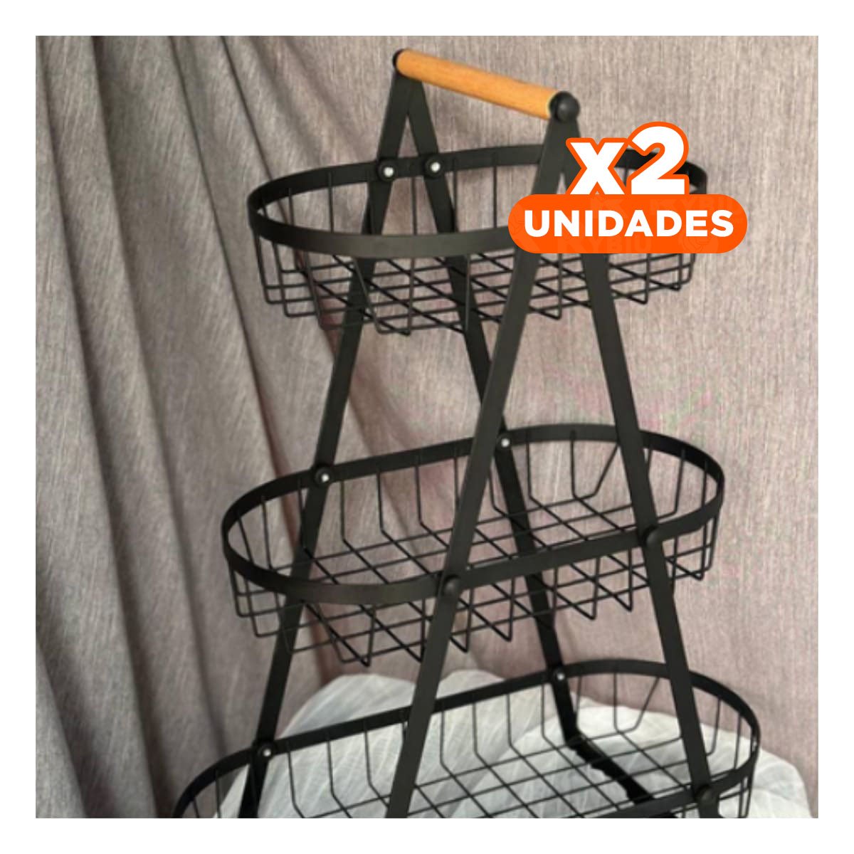 PACK2 BANDEJA TRIANGULAR PARA ORGANIZAR FRUTAS Y SERVIR INVITADOS NEGRO - 1