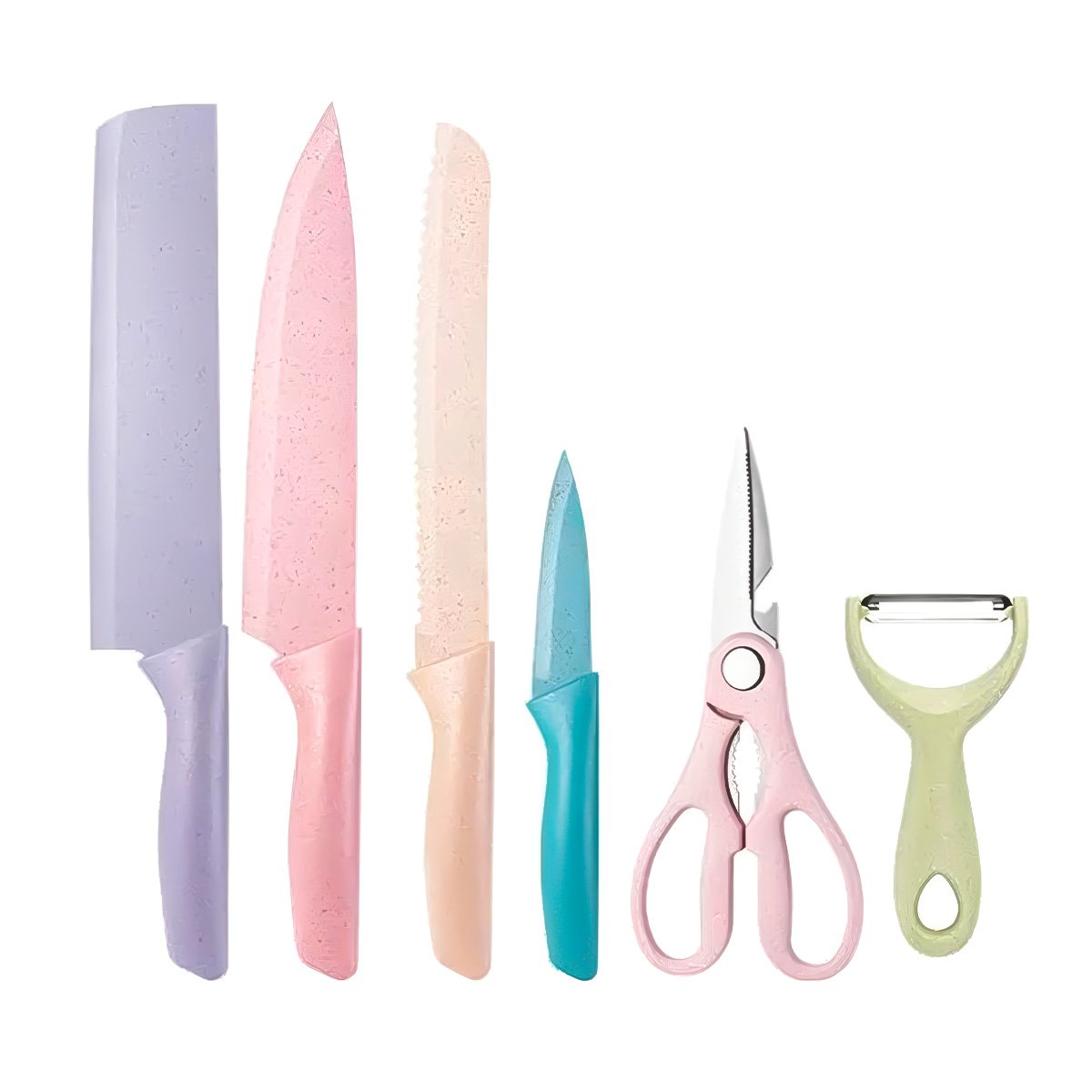 PACK2 PACK PROFESIONAL DE CUCHILLOS 6 PIEZAS DE COLORES Y+REGALO STICKER - 2