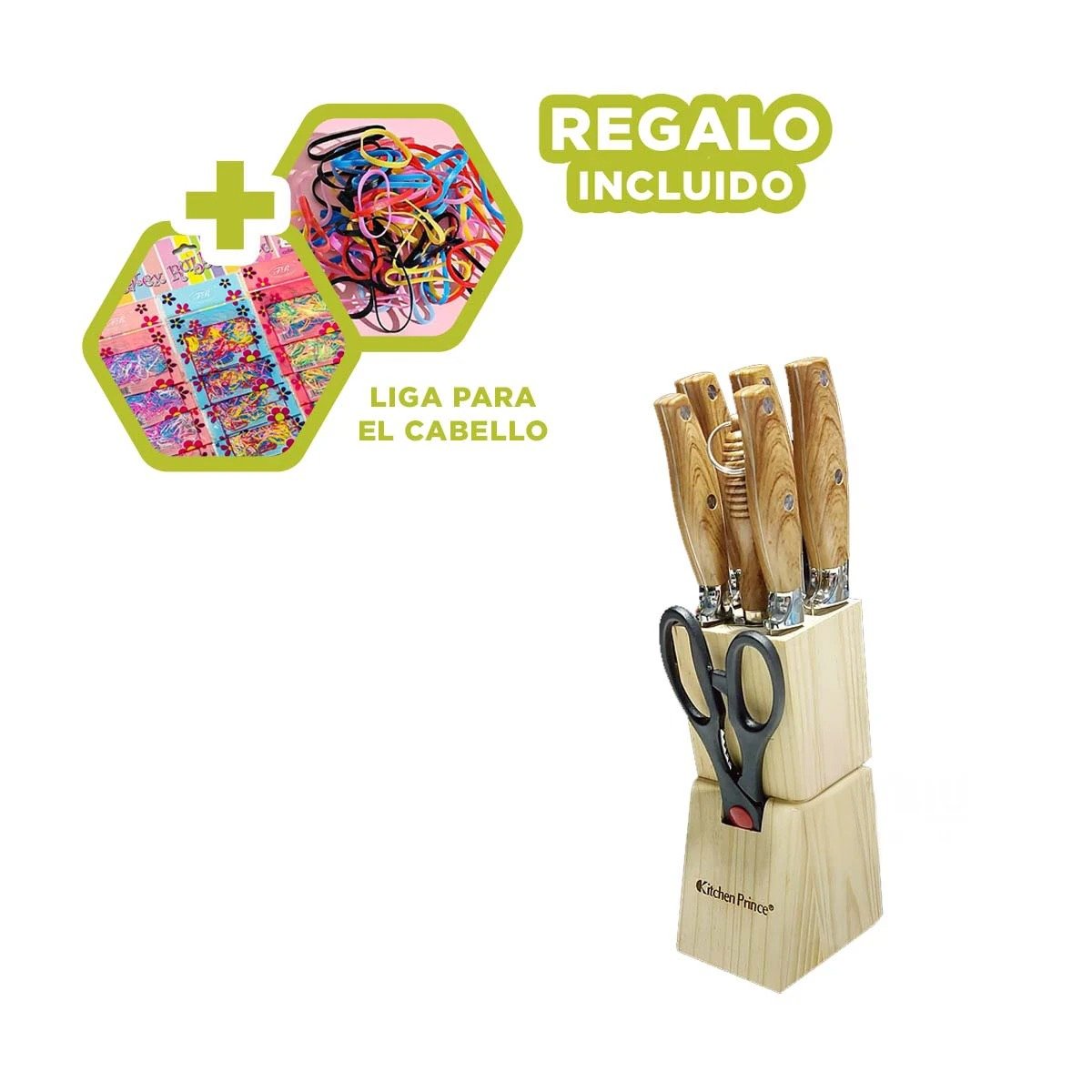COLECCION DE CUCHILLOS MANGO DE MADERA 8 PIEZAS PARA COCINA FAMILIAR Y+LIGAS REGALO - 2