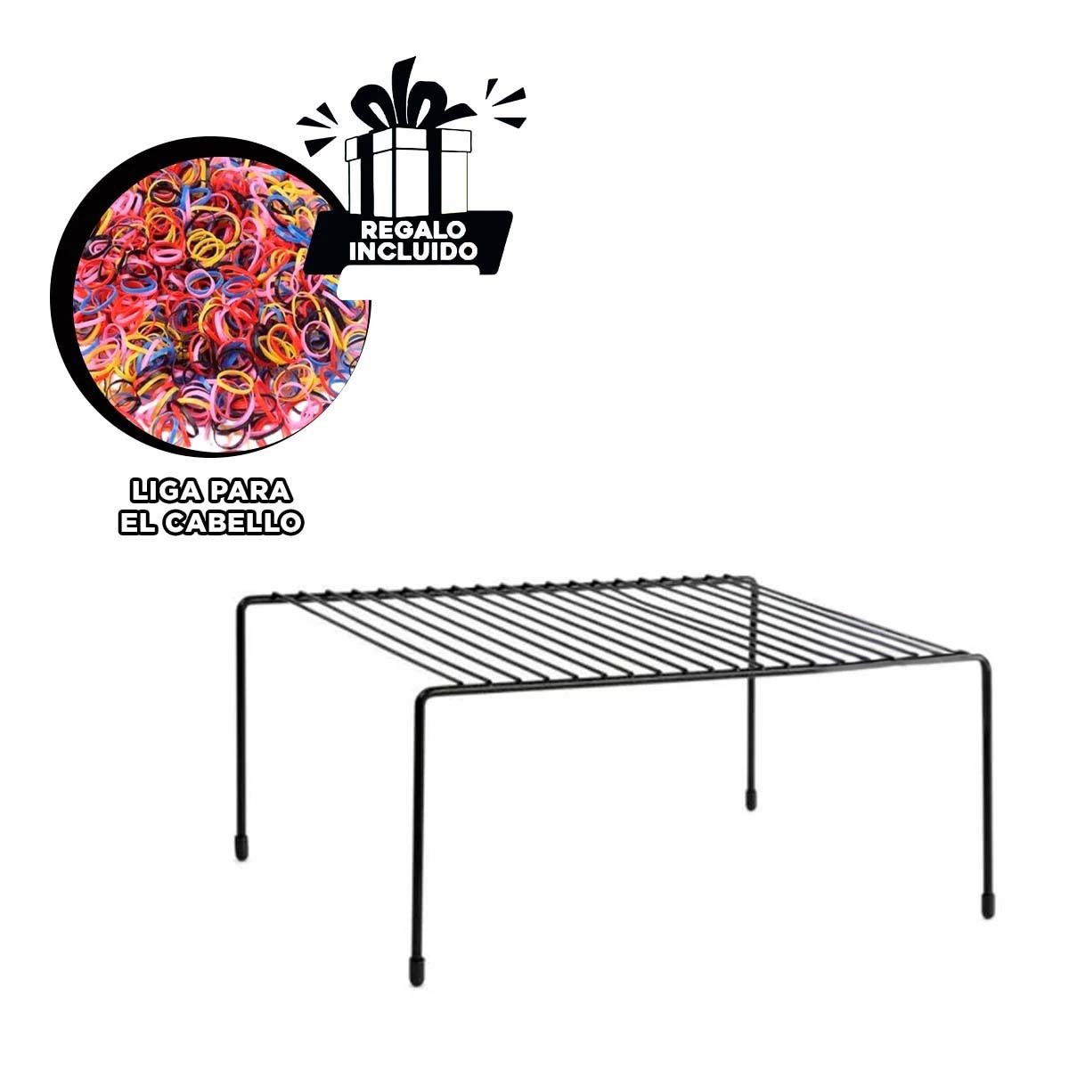 REJILLA DE COCINA NEGRO FABRICADA EN METAL CON SOPORTE DE 4 PATAS EXPANDIBLE Y+LIGAS REGALO - 2