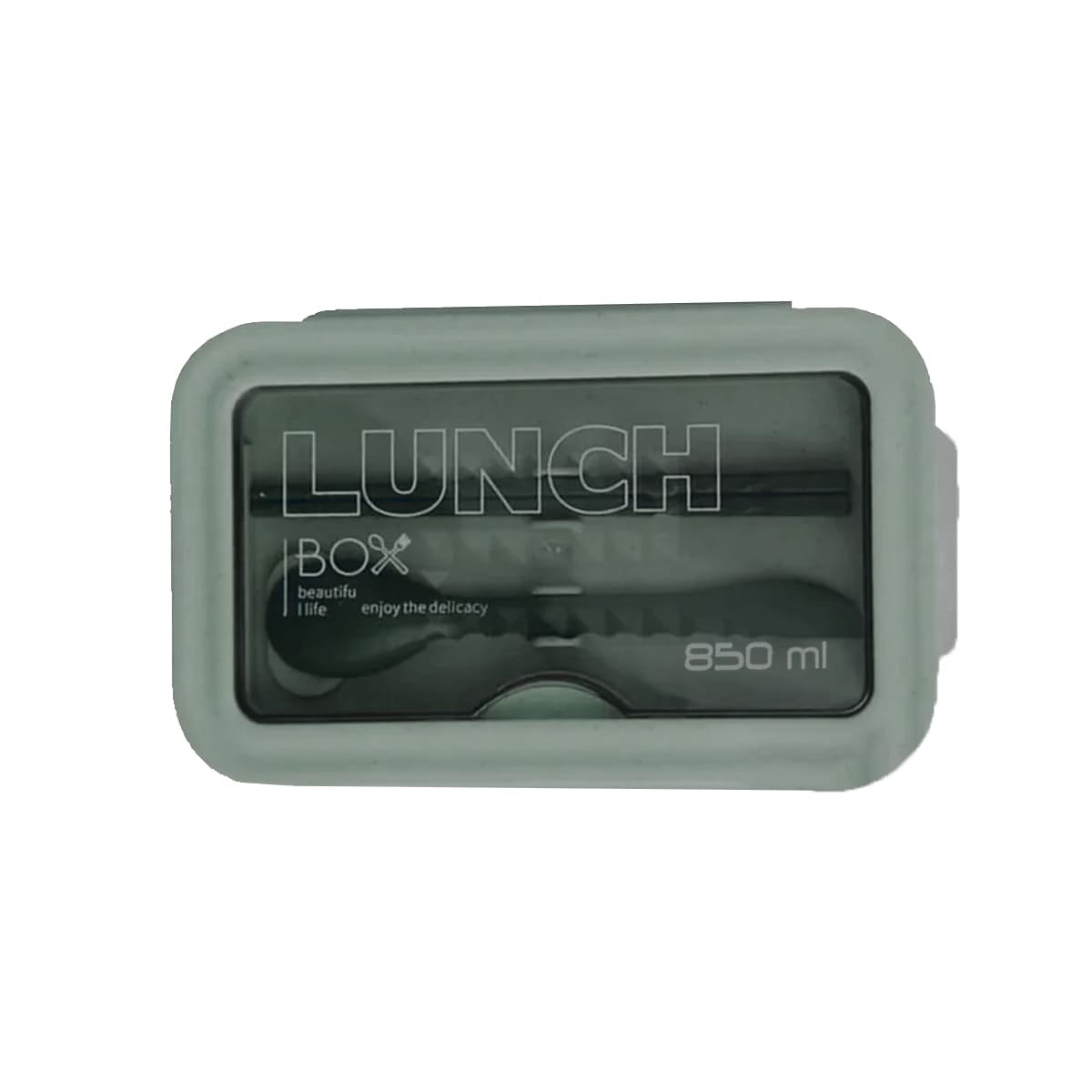 TAPER LIGERO 850ML CON CUBIERTOS VERDE PARA USO DIARIO EN COCINA Y HOGAR Y+LIGAS REGALO - 5