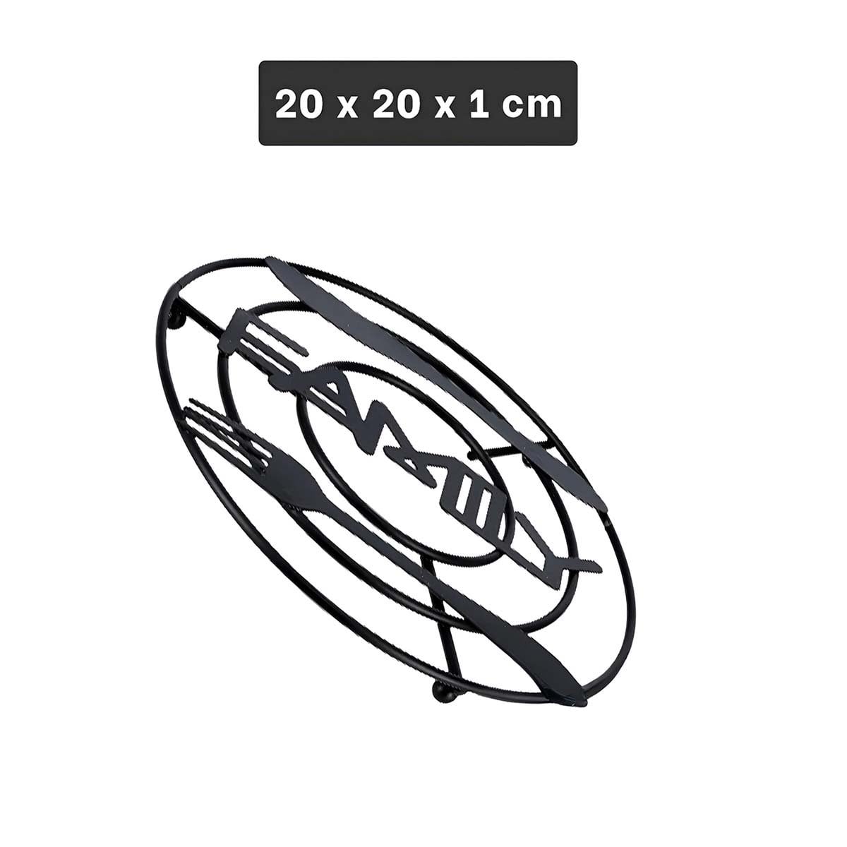 PACK12 SOPORTE OLLAS COMO BASE PRACTICA EN COCINA CON ACABADO METAL NEGRO Y+PAPEL REGALO - 4