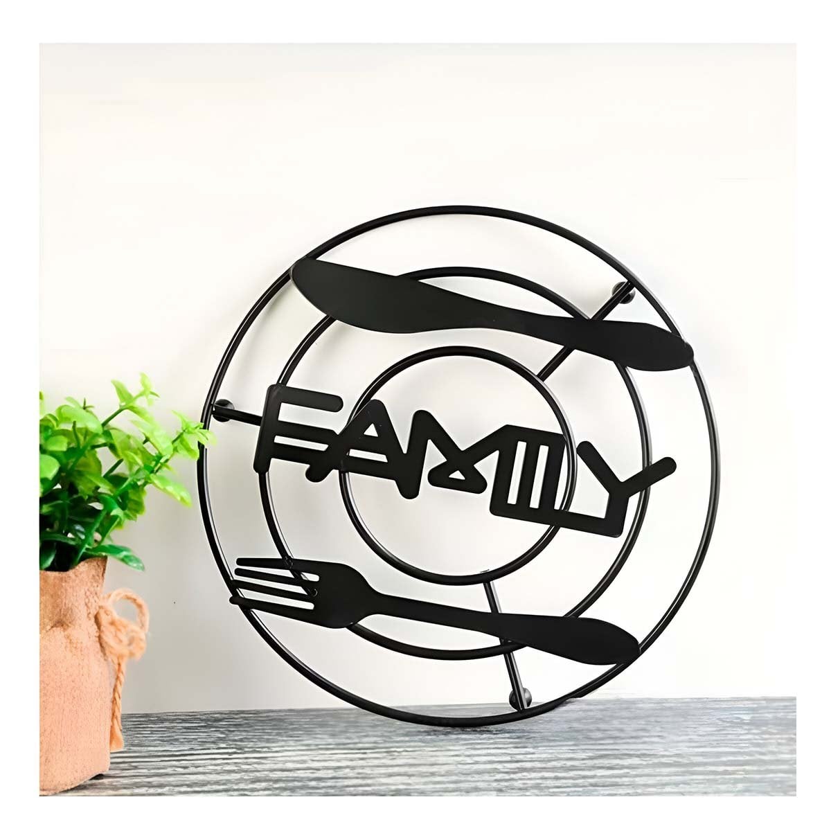PACK12 SOPORTE OLLAS COMO BASE PRACTICA EN COCINA CON ACABADO METAL NEGRO Y+PAPEL REGALO - 5