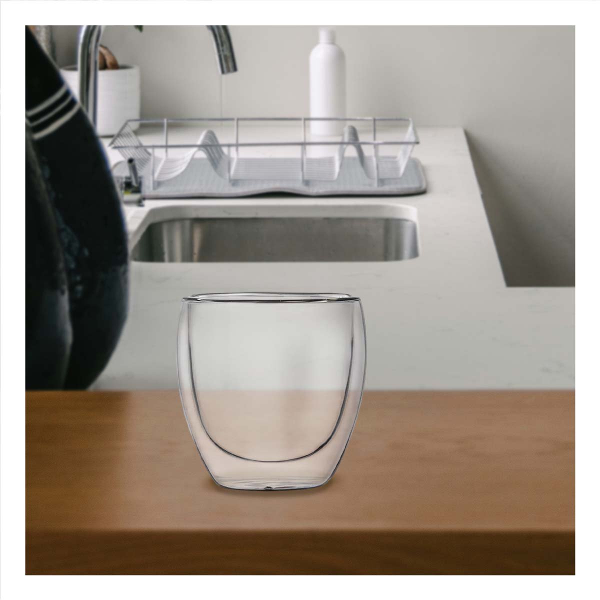 PACK12 VASO DE BOROSILICATO DOBLE CAPA 100 ML ESPRESSO EN COLOR TRANSPARENTE Y+REGALO STICKER - 3