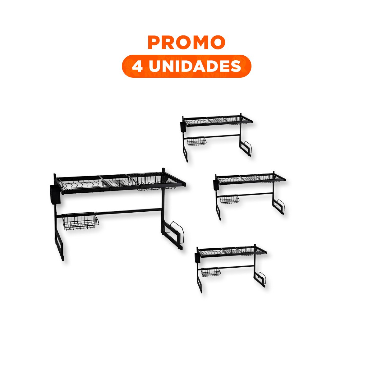PACK4 ORGANIZADOR DE VAJILLA NEGRO 85CM DE ESTILO MODERNO EN SU CASA - 1