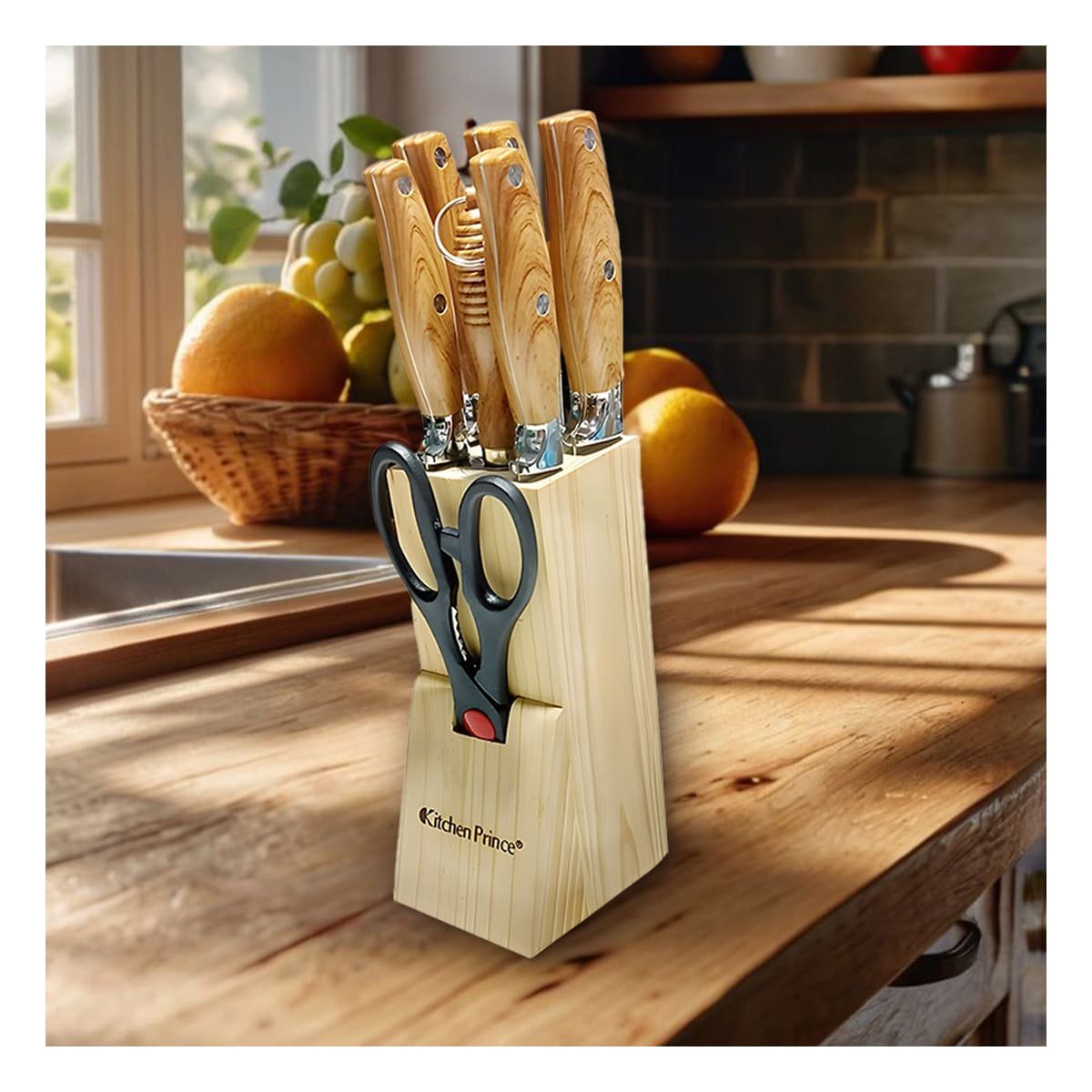 PACK2 JUEGO PROFESIONAL MANGO DE MADERA 8 PIEZAS PARA COCINA - 2