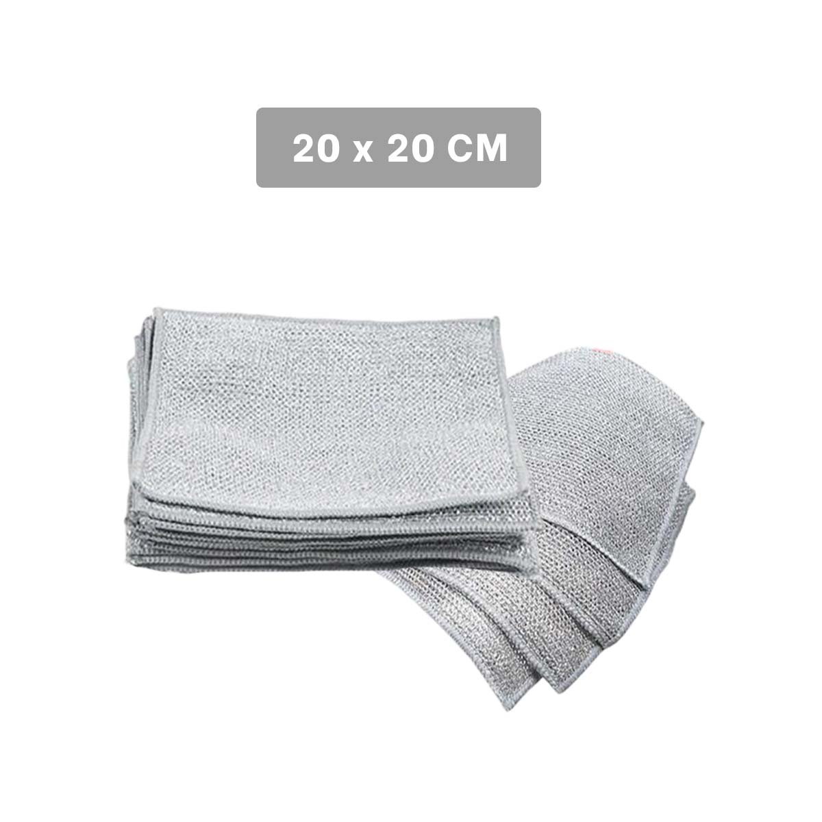 PACK4 TOALLAS DE ALAMBRE REUTILIZABLES PARA OLLAS 10 PZS 20X20CM PLOMO YREGALO STICKER - 4