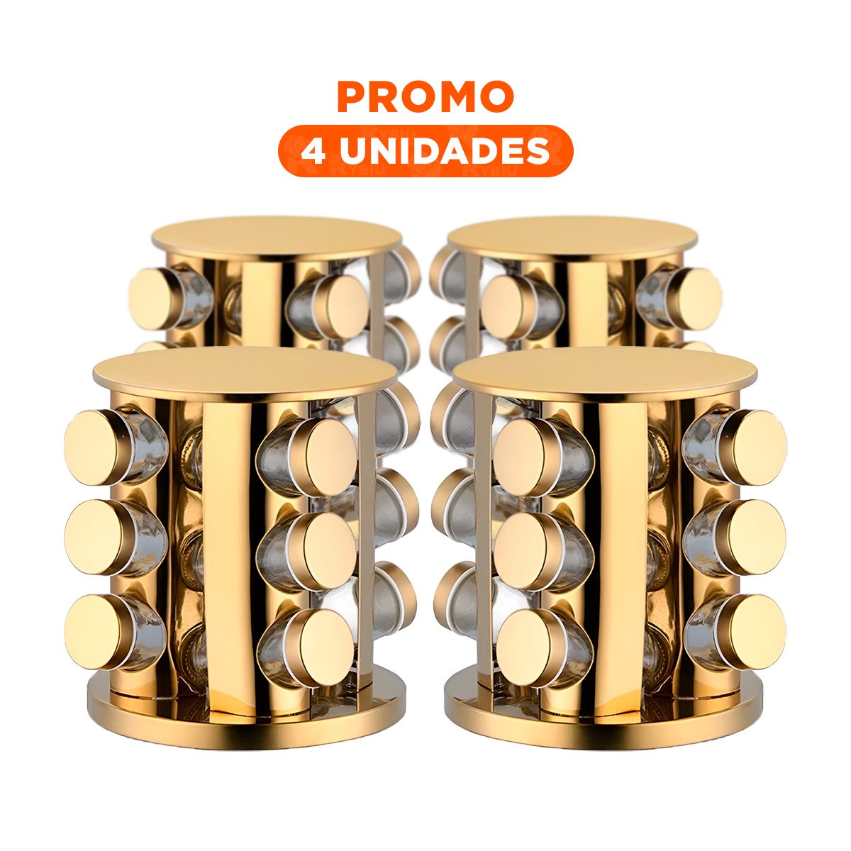 PACK4 KIT DE COLOR DORADO GIRATORIO CIRCULAR CON 12 FRASCOS INTEGRADOS - 1