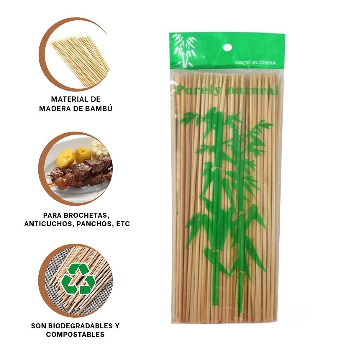 BASTONES 30CM EN BAMBU NATURAL PARA EVENTOS SOCIALES EN CASA 85UNID Y+POST IT - 5
