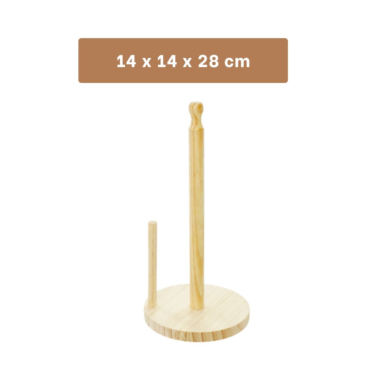 PACK2 SOPORTE VERTICAL DE PAPEL TOALLA CON CABECITA LARGA Y BASE CIRCULAR MADERA - 4