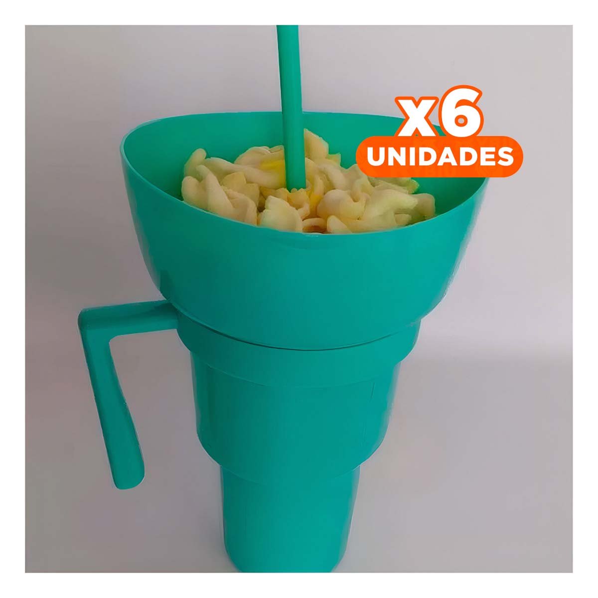 PACK6 CONTENEDOR 2 EN 1 VERDE EN ABS PARA COMPARTIR EN FAMILIA - 1