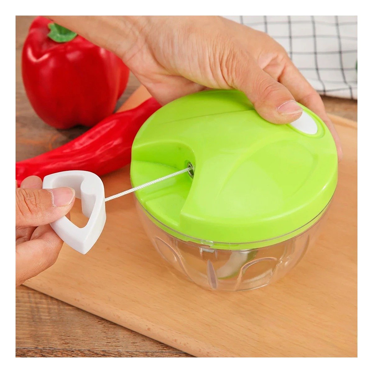 PACK2 PROCESADOR DE COCINA EN ACRILICO DURABLE CON PITA MANUAL Y TAPA VERDE Y+REGALO STICKER - 3
