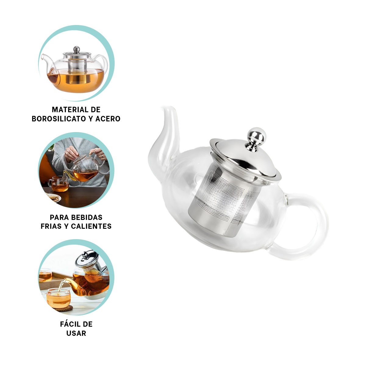 TETERA CIRCULAR 900ML EN BOROSILICATO Y ACERO CON ACABADO TRANSPARENTE YPOST IT - 5