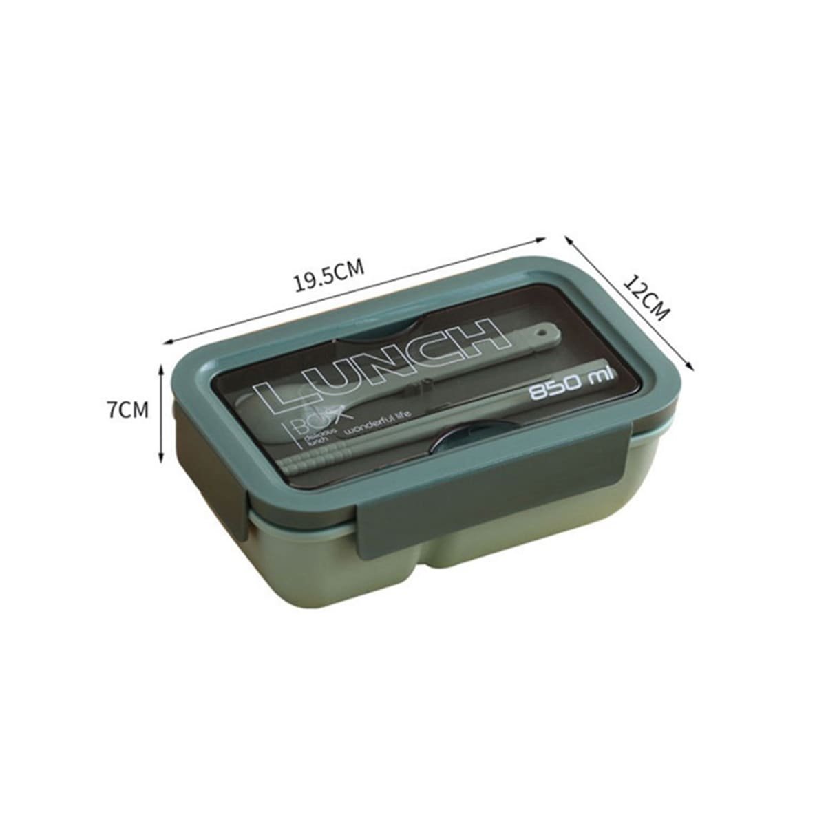 PACK6 CAJA HERMÉTICA 850ML CON CUBIERTOS VERDE PARA GUARDAR ALIMENTOS FRESCOS Y+PAPEL REGALO - 4