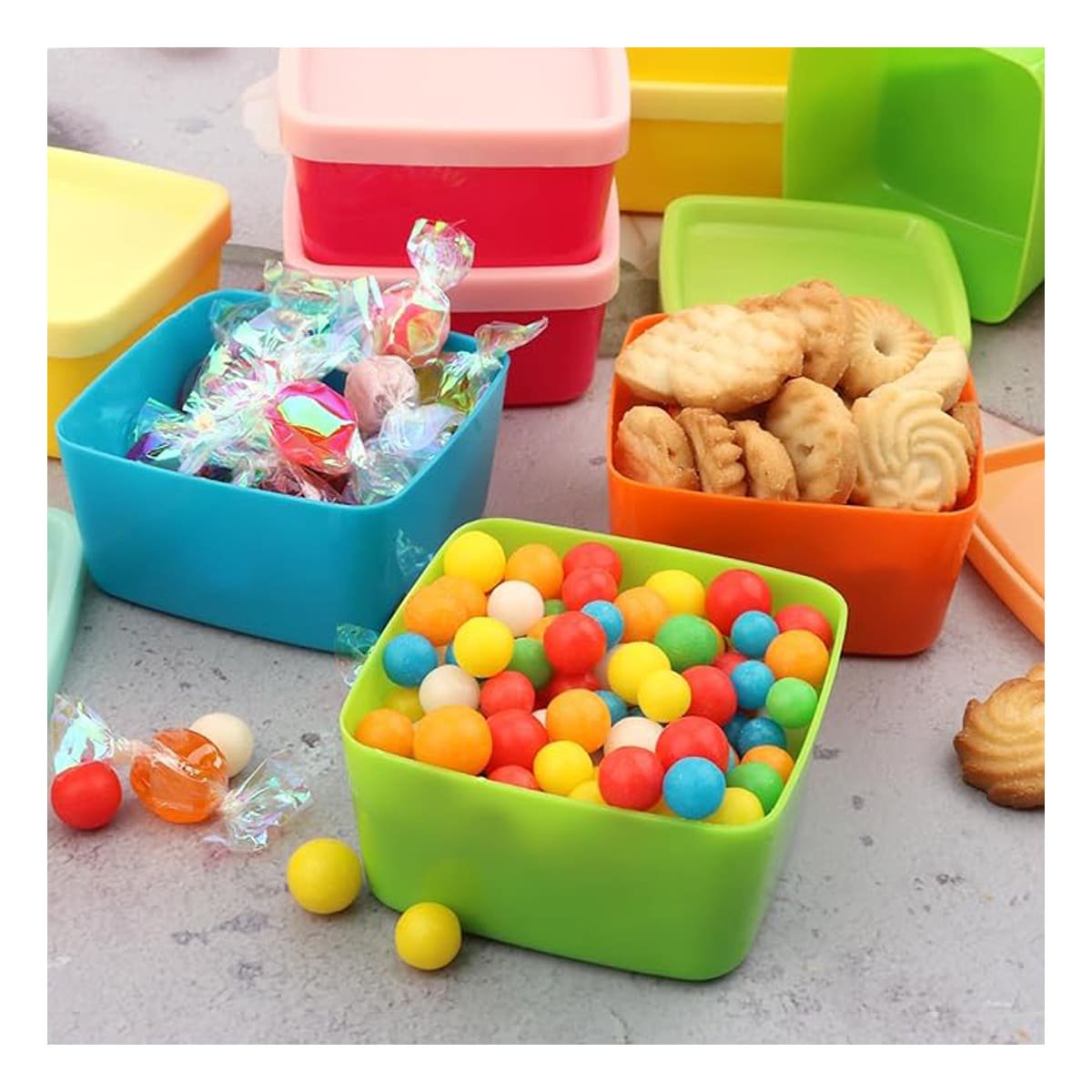 PACK12 BOTES MINI 6 PIEZAS CON TAPAS MULTICOLOR 6X3,5CM PARA COCINA Y HOGAR Y+PAPEL REGALO - 5