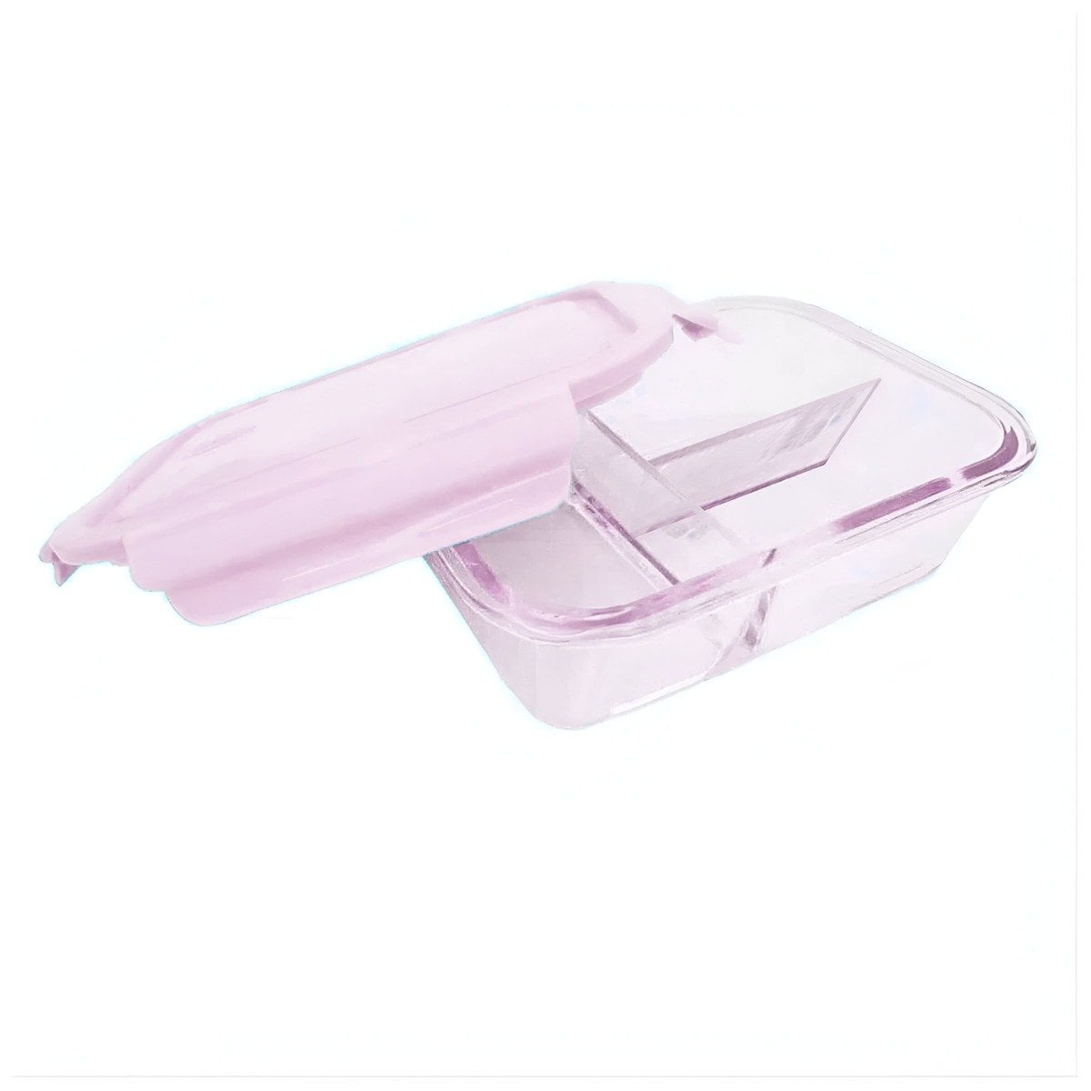 PACK4 ENVASE DE COCINA EN VIDRIO ROSADO CON 3 DIVISIONES Y+PAPEL REGALO - 3