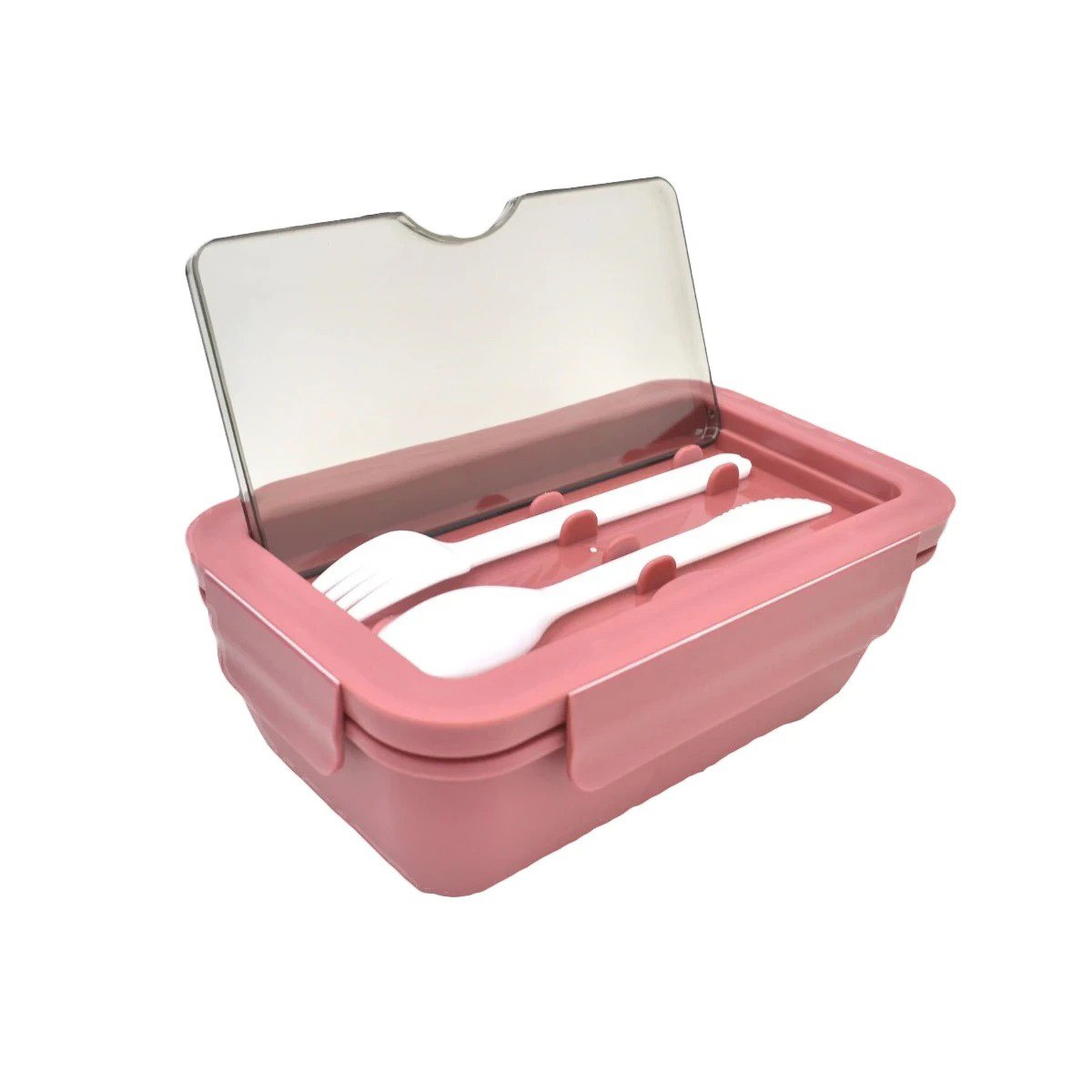 TAPER ROSADO TIPO LUNCH BOX CON 1100ML Y ESPACIO INTERNO EN DOS COMPARTIMENTOS Y+POST IT - 5