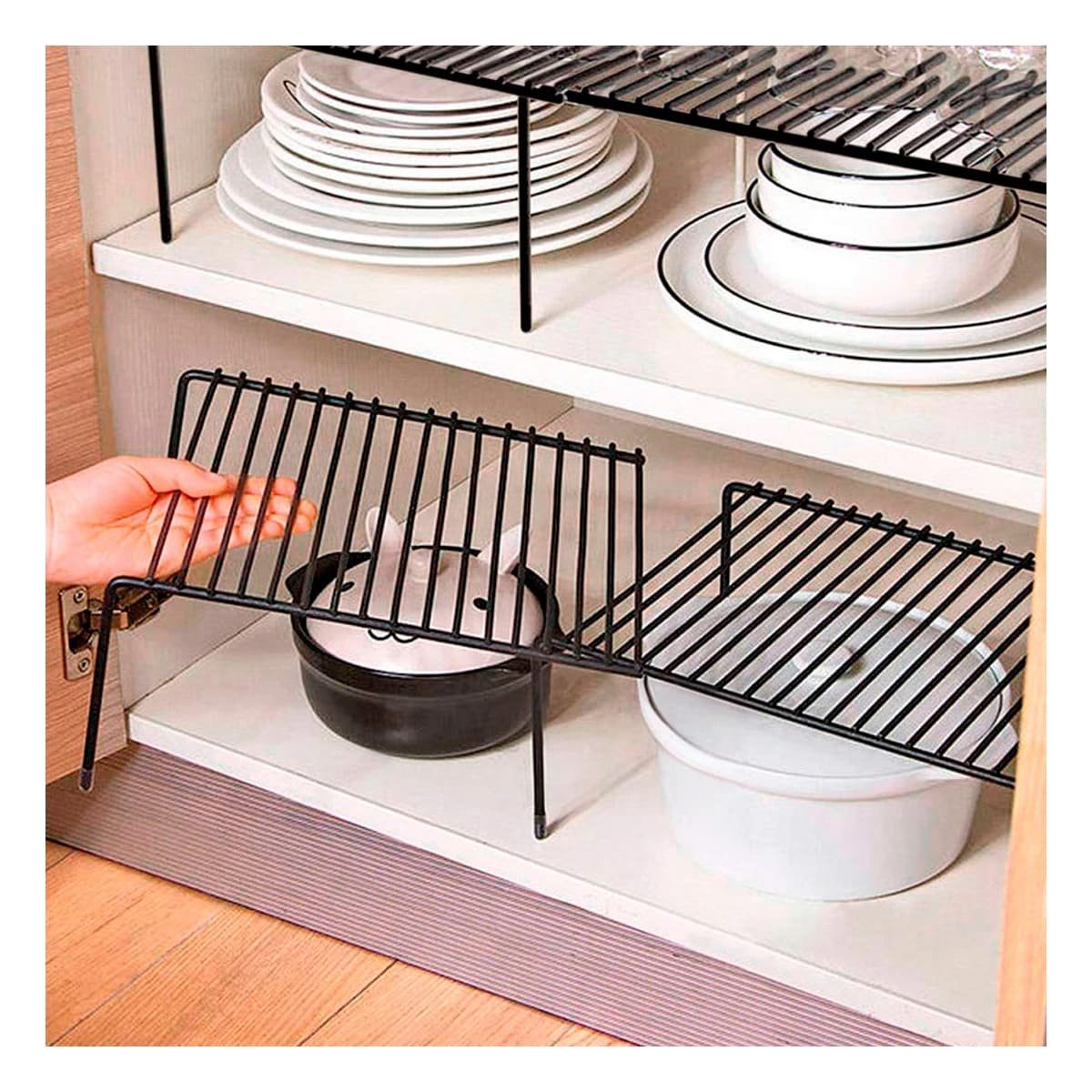 PACK6 SEPARADOR DOMESTICO EXPANDIBLE NEGRO CON SOPORTE DE 6 PATAS METALICAS Y+PAPEL REGALO - 5