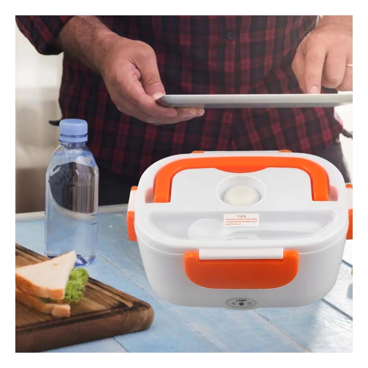 PACK4 ENVASE DE COCINA CON TECNOLOGIA ELECTRICA PARA MANTENER COMIDA CALIENTE NARANJA - 5