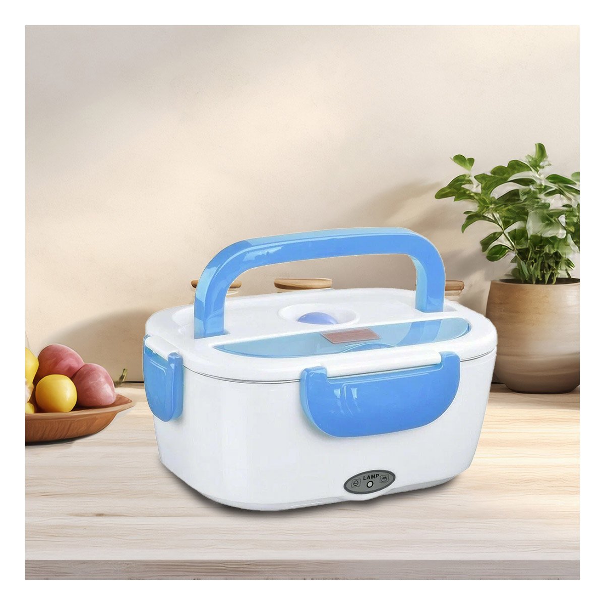 PACK2 CONTENEDOR CALENTADOR ELECTRICO DISEÑADO PARA MANTENER COMIDA SEGURA CELESTE - 5