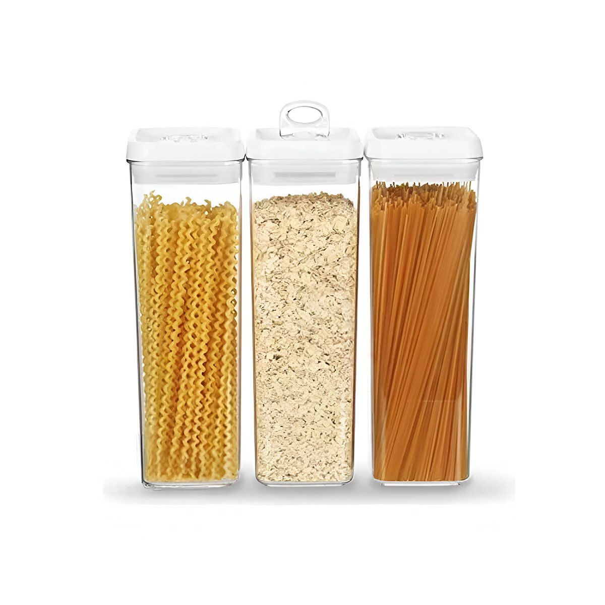PACK2 TARRO ACRILICO ORGANIZADOR DESPENSA TAPA BLANCA 1900ML Y+REGALO STICKER - 2