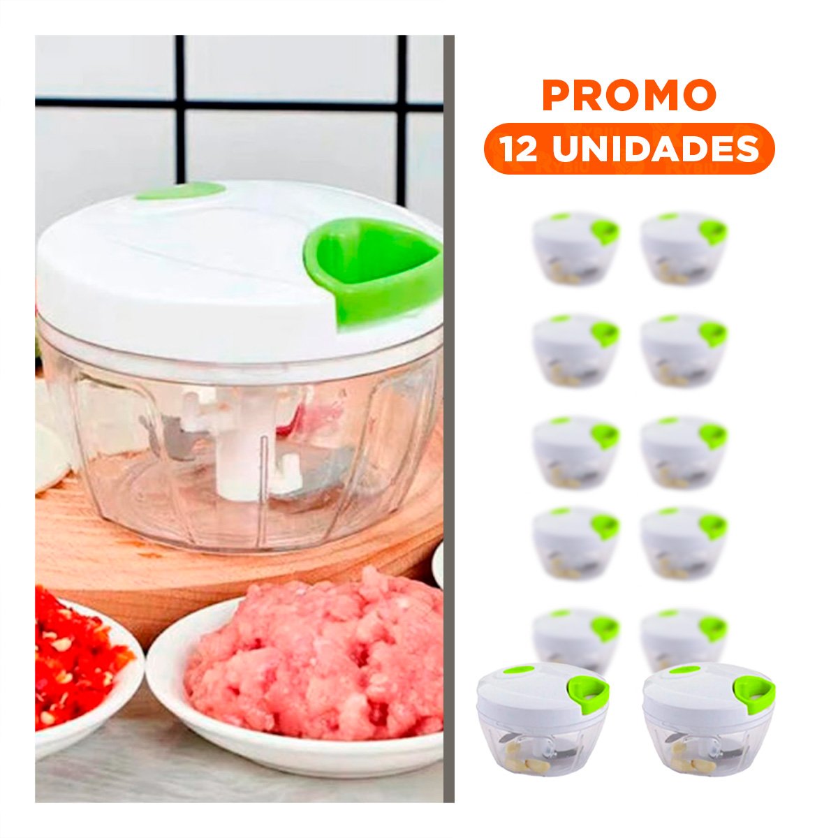 PACK12 TRITURADOR DE USO DIARIO EN ACRILICO RESISTENTE CON SISTEMA DE PITA Y TAPA BLANCA - 1