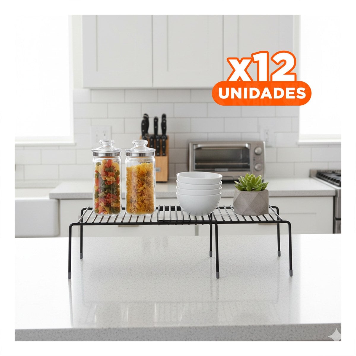 PACK12 SEPARADOR COMPACTO EXPANDIBLE EN NEGRO CON 6 PATAS METALICAS Y+REGALO STICKER - 1
