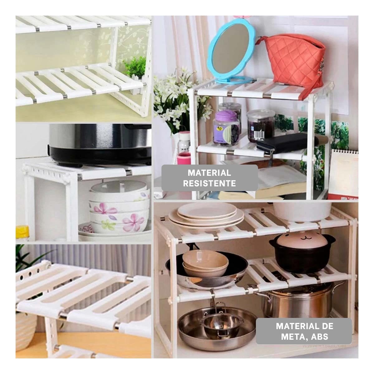 ESTANTE DE COCINA BLANCO CON BASE DE APOYO PARA SU ENCIMERA Y+LIGAS REGALO - 1