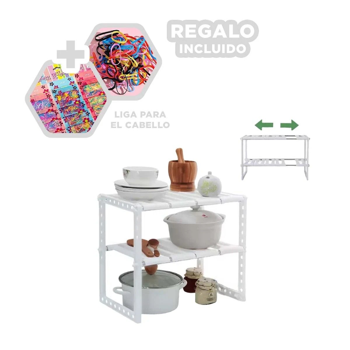 ESTANTE DE COCINA BLANCO CON BASE DE APOYO PARA SU ENCIMERA Y+LIGAS REGALO - 2